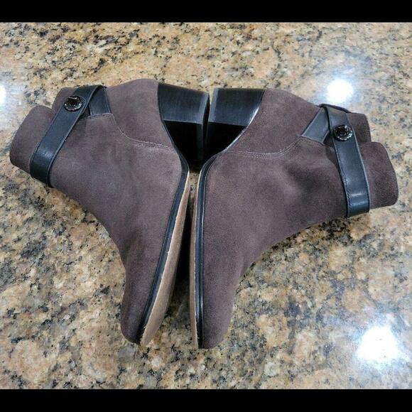 Coach Patricia Suede Bootie Womens Shoes 10B Dark Brown Zip Ankle Boots A00236 - Picture 9 of 12